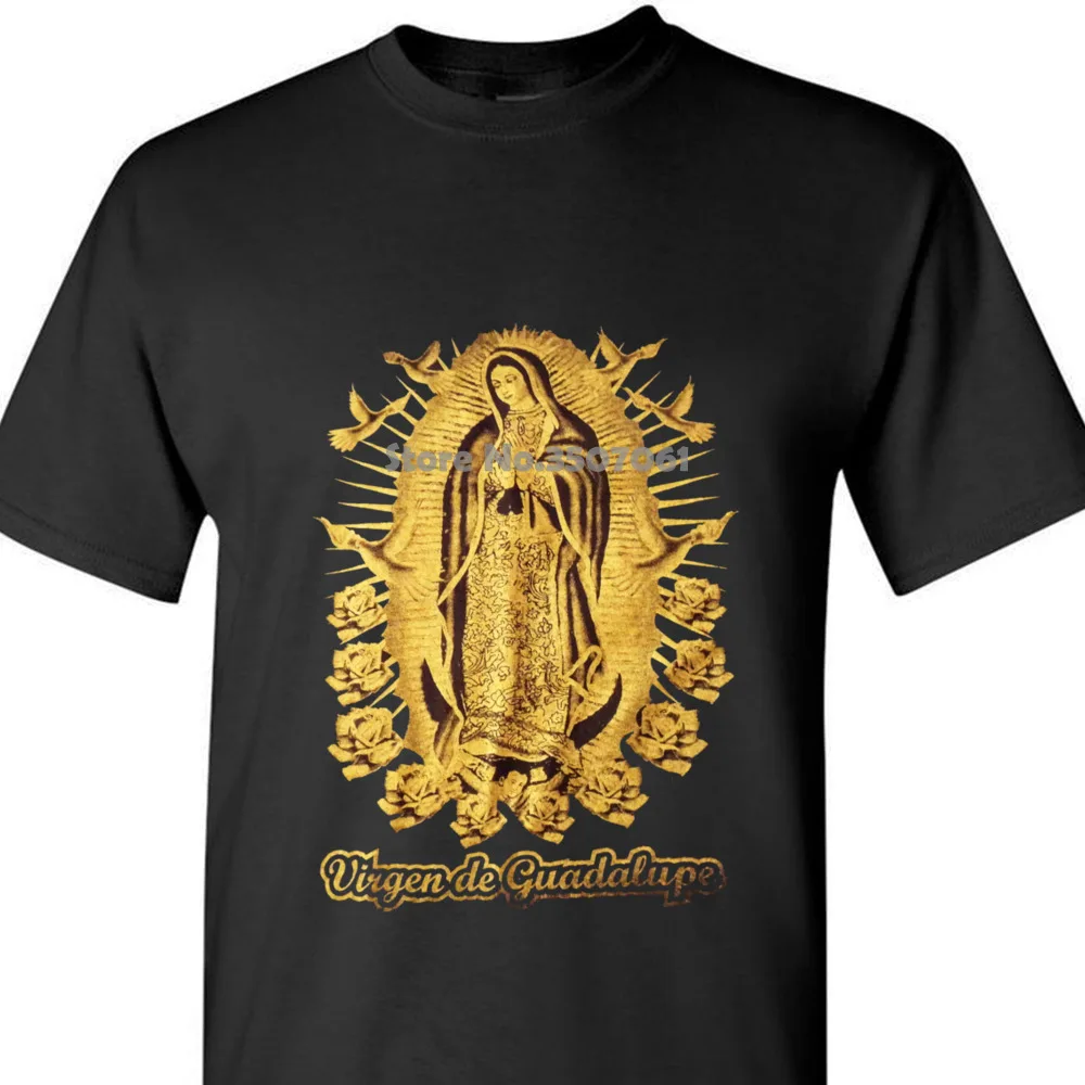 Virgin De Guadalupe Mary двусторонний рисунок средняя Мужская футболка подарок модная