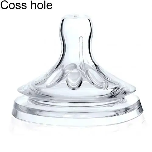 Cross Hole Мягкая безопасная силиконовая соска-соска для новорожденных, натуральные гибкие Сменные аксессуары для бутылочки для молока с широким горлышком - Цвет: Cross Hole