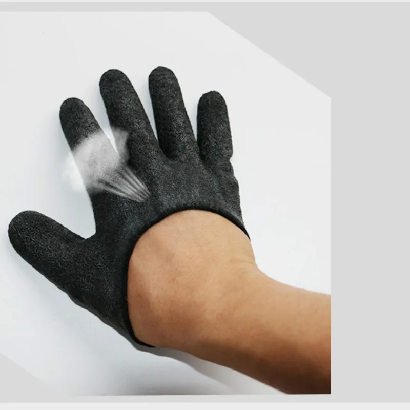 Fishing gloves non-slip waterproof waterproof scratch-resistant PE line woven latex catch fish gloves fishing supplies tools