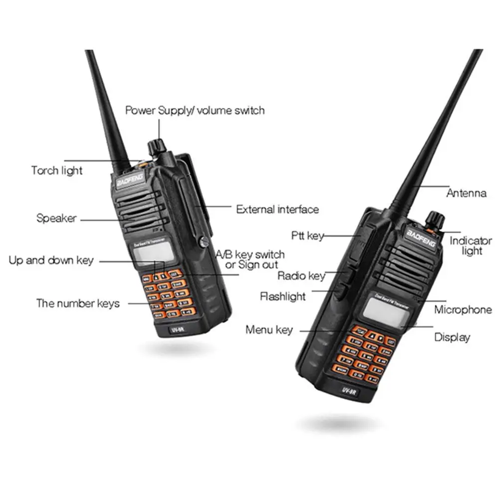 Baofeng UV-9R IP67 8 Вт двухсторонняя портативная рация 10 км Любительское радио двухдиапазонный UV9R портативный CB радиокоммуникатор