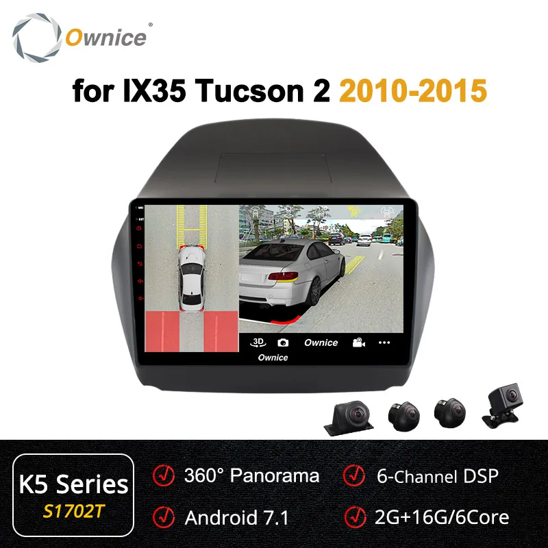 Ownice K1 K2 K3 k5 k6 2Din Octa Core 4G DSP 360 панорама Android 9,0 автомобиль радио плеер для hyundai IX35 2010- навигация GPS, DVD - Цвет: S1702 K5 Series