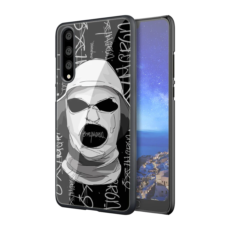 EWAU школьник Q Oxymoron чехол из закаленного стекла для телефона для huawei P10 P20 P30 mate 20 Lite pro P Smart Y6 Y9 Honor 8X9 10
