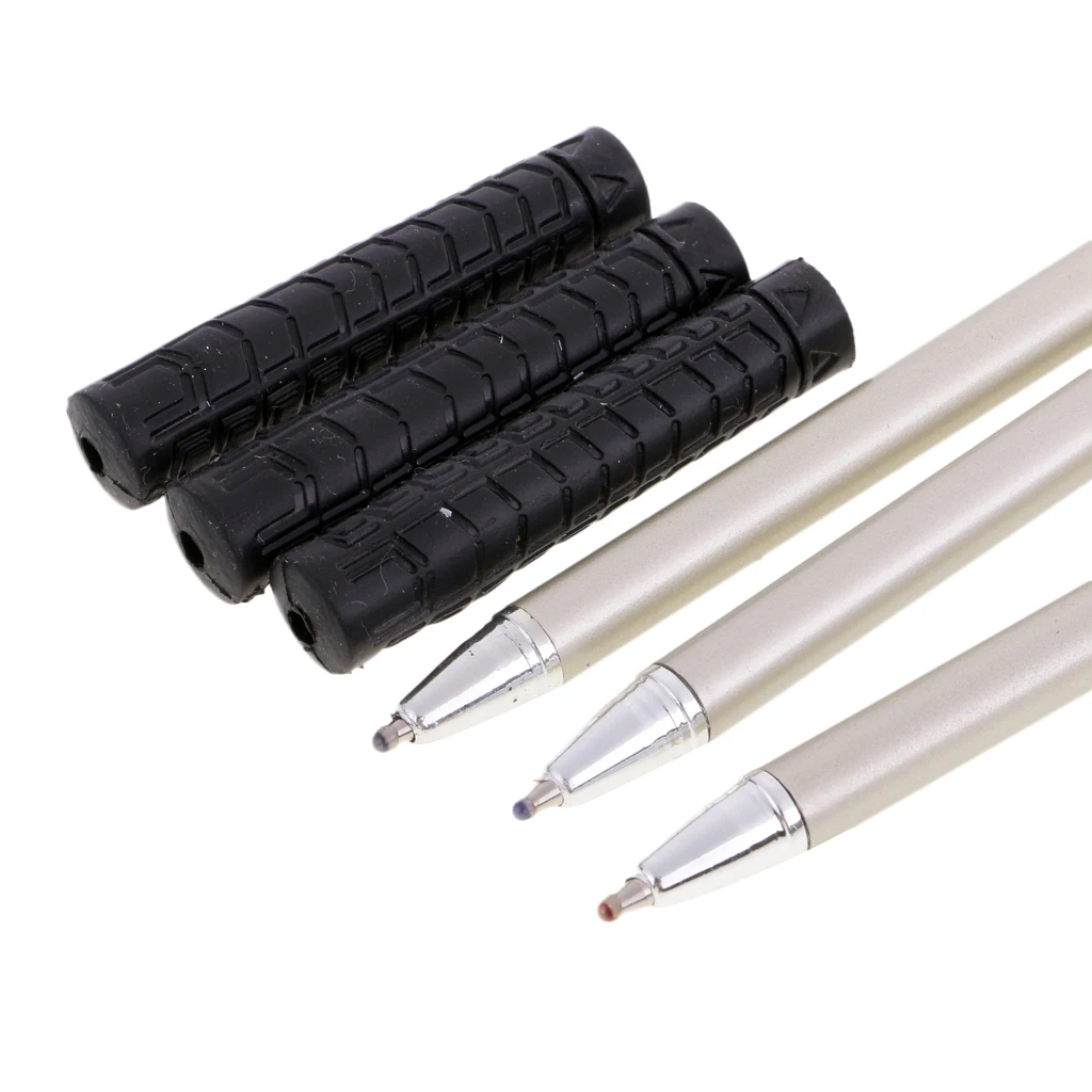 Golf Bag Pen Holder with Lawn Base Clock and 3 Golf Club Pens Decor Gift
