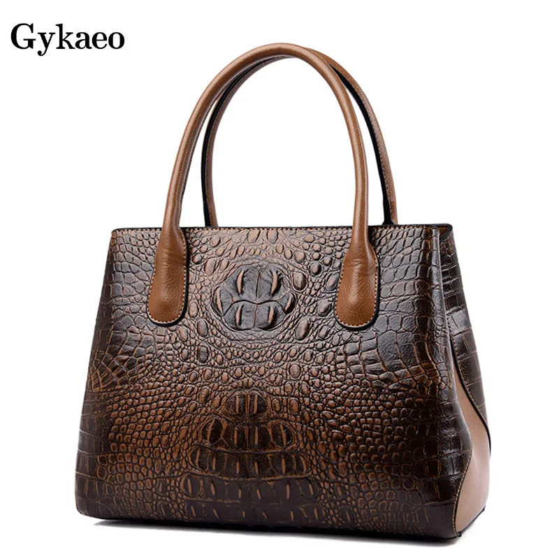 Gykaeo дизайнерские сумки высокого качества Модные крокодиловые узоры сумки на плечо женские известные бренды кожаная сумка-мессенджер
