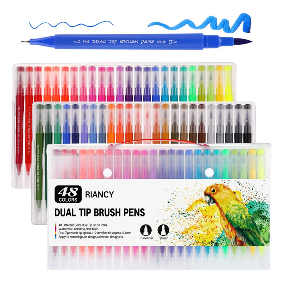 

Manga Coloring Brush School Sketching Drawing Fineliner Gift Children Calligraphy Students Art Markers Set Beginners Dual Tips