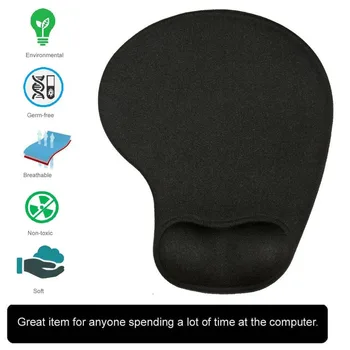 

Universal Black Silicone Mouse Pad with Wrist Rest Support Mat Slip Resistant Soft Textured Surface 240x200x1.8mm