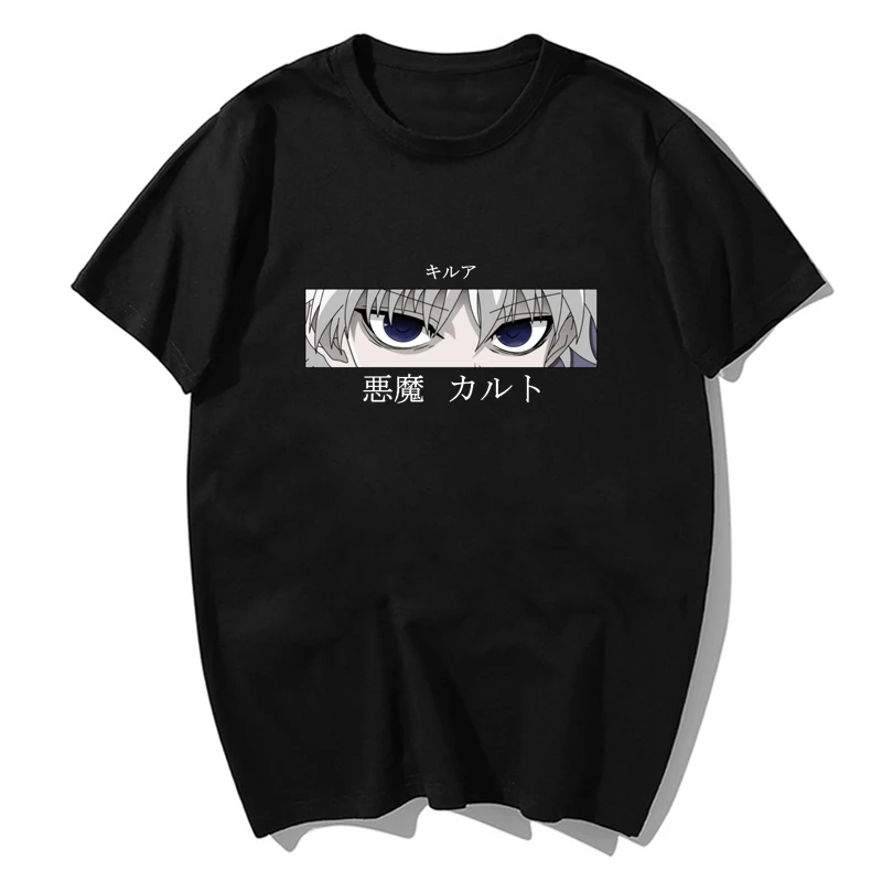 

90s Hunter X Hunter Graphic Tees Men Harajuku Kawaii Cartoon Killua Tshirt Funny Japanese Anime Hisoka T Shirt Tops Unisex Male