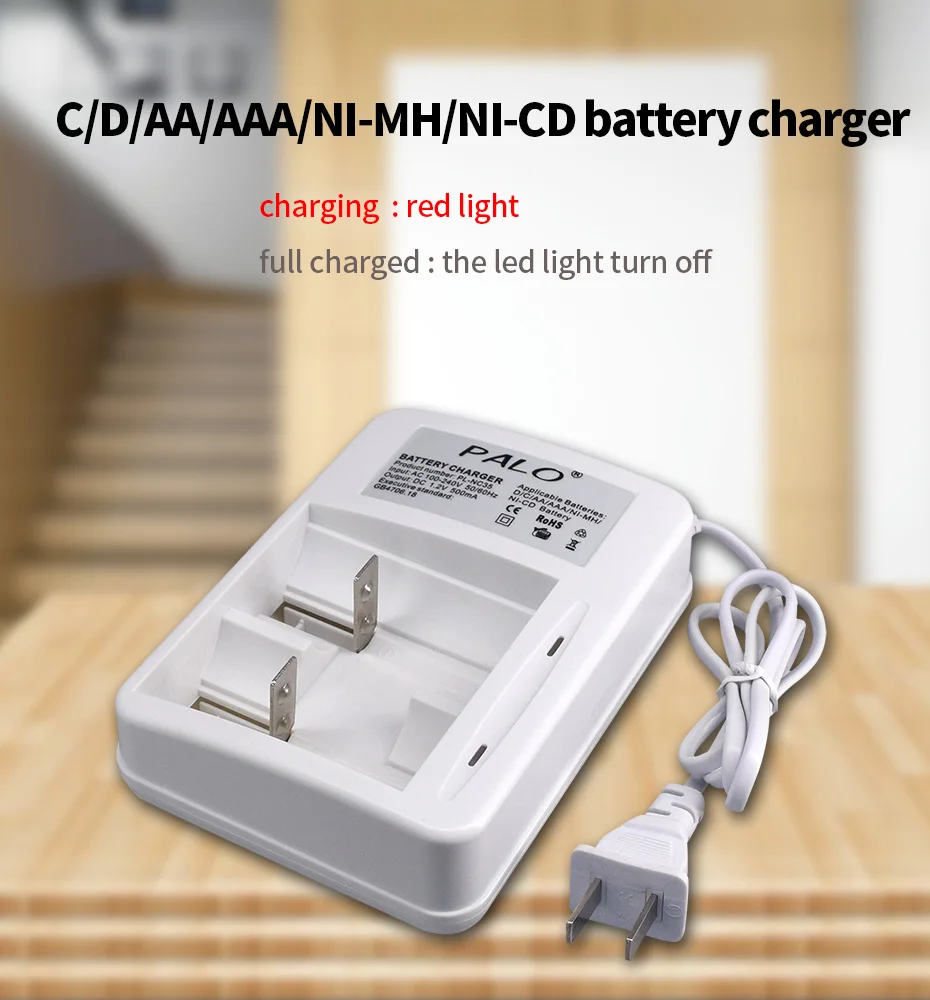 2 слота светодиодный дисплей смарт-зарядное устройство для ni mh ni-mh Nimh Nicd AA/AAA/C/D аккумуляторная батарея