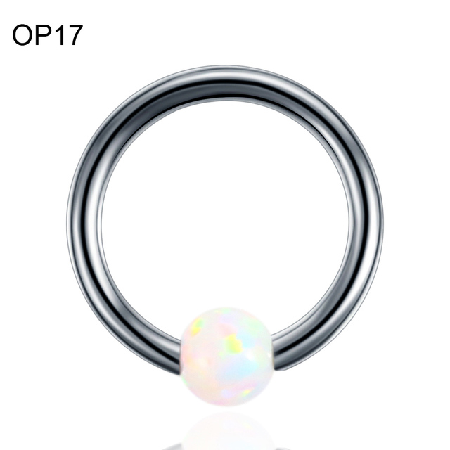 Titanium Ear Septum Helix Tragus Opal CBR Piercings Christina Vertical Hood Labret Dermal Anchor Earrings Piercing Jewelry