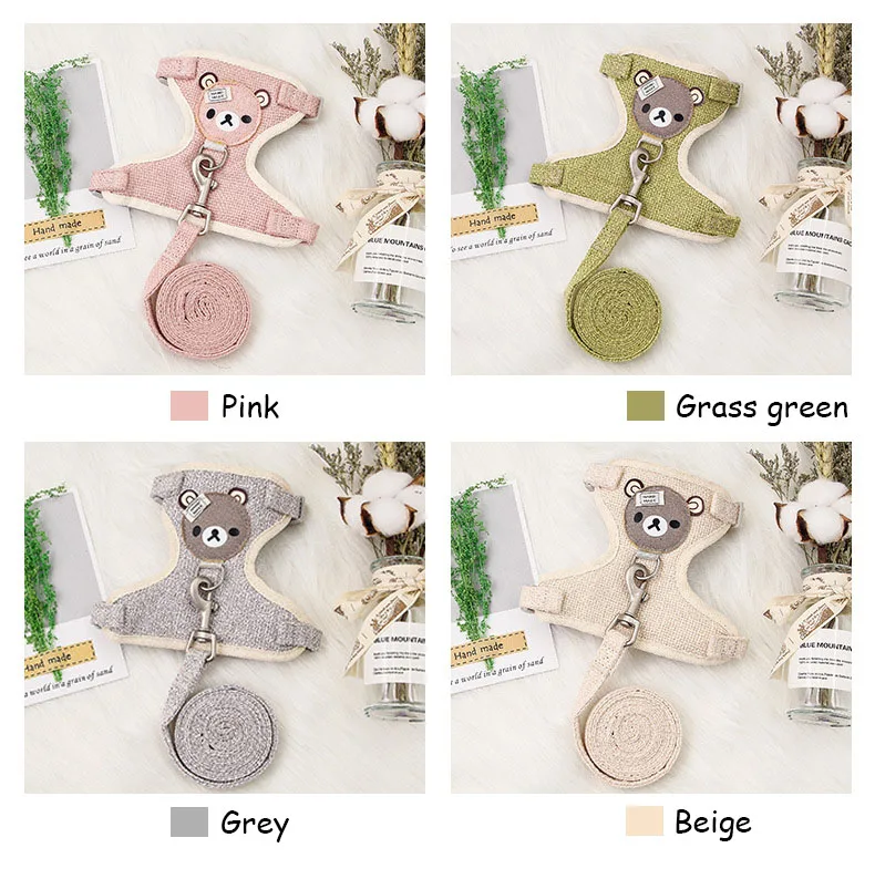 Sweet Cartoon Bear Harness - Pastel Colors For Dogs