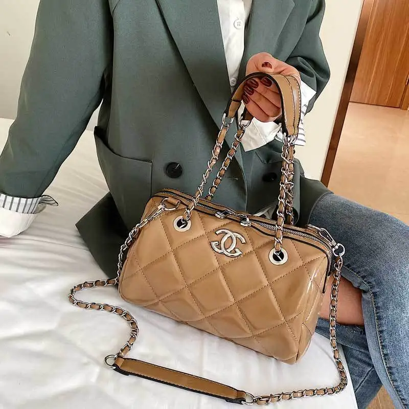 

High Grade Sense Bag Women's 2020 New Style Fashion Boston Bag Pillow Bag Rhombus Chain Hand Crossbody Bag