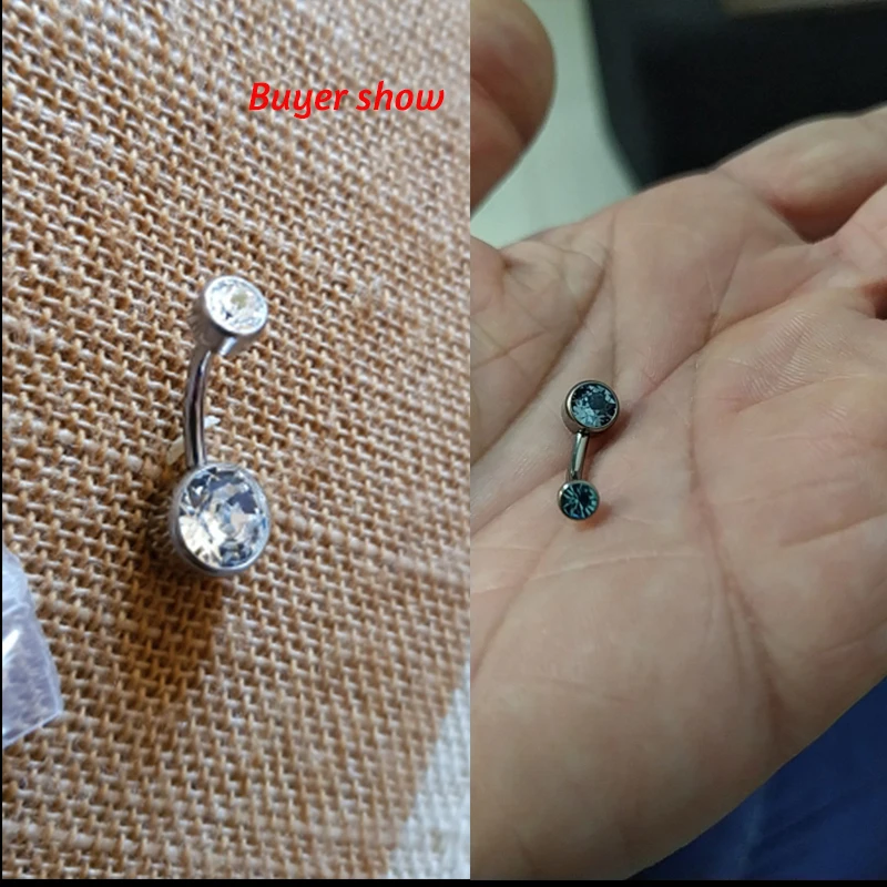 16G 3A CZ Gem for Belly Navel Piercing Ring Body Jewelry Implant Grade Titanium ASTM F136 Internal Thread Belly Button Ring - Image 5