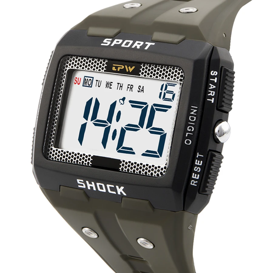 Relogio Masculino 2021 Men Digital Watch LED Backlight 5ATM Waterproof Square Sports Military Chronograph Watch Men Reloj Hombre