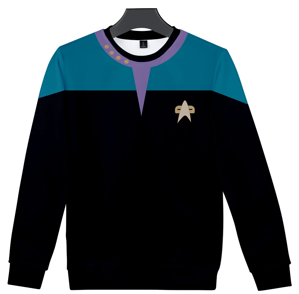 Научная фантастика сериал Star Trek: короткие треки косплей 3D Круглый вырез Толстовка Мужская/женская повседневная одежда Harajuku с круглым вырезом