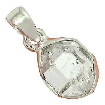 

Genuine Herkimer Diamond Pendant 925 Sterling Silver, Women Hand Made Fine Jewelry Gift