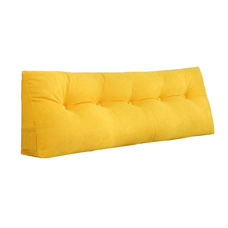 Yellow 2 button Дышащие прикроватные подушки, полипропиленовая хлопковая Подушка на танкетке, моющаяся Подушка, съемная подушка, мягкий домашний декор, подушки для кровати - Цвет: Yellow 2 button