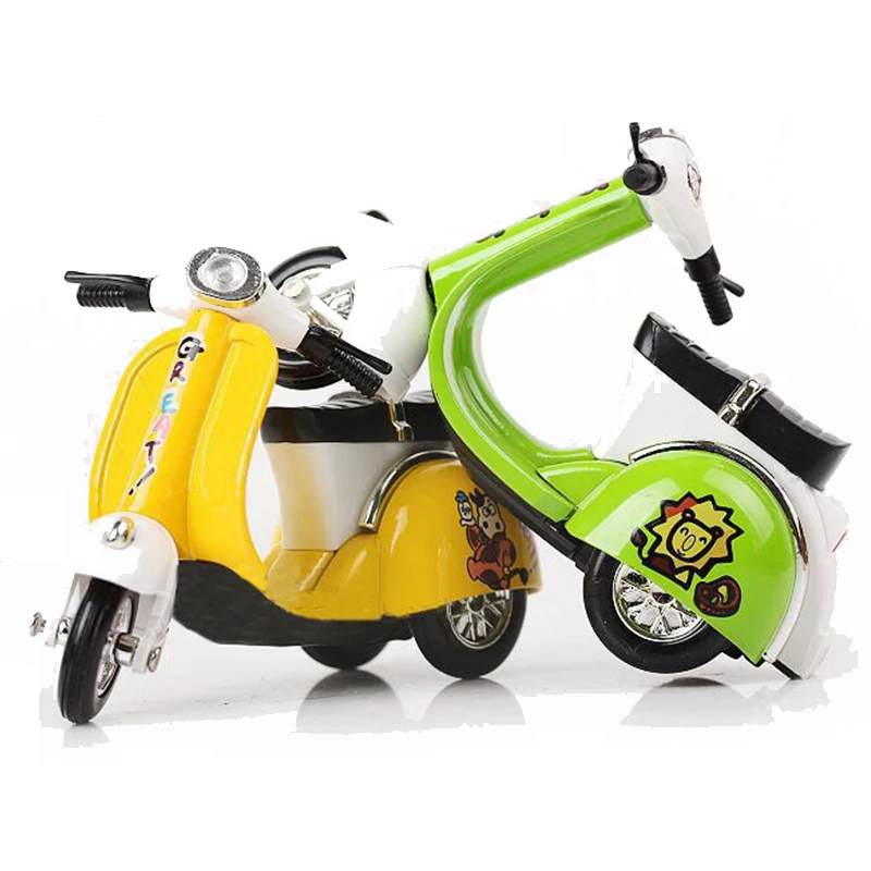 1 piece Mini Alloy Plastic Tricycle Motorcycle Toy Diecast Three wheeled Motors Model Figure Toys for Children Gifts