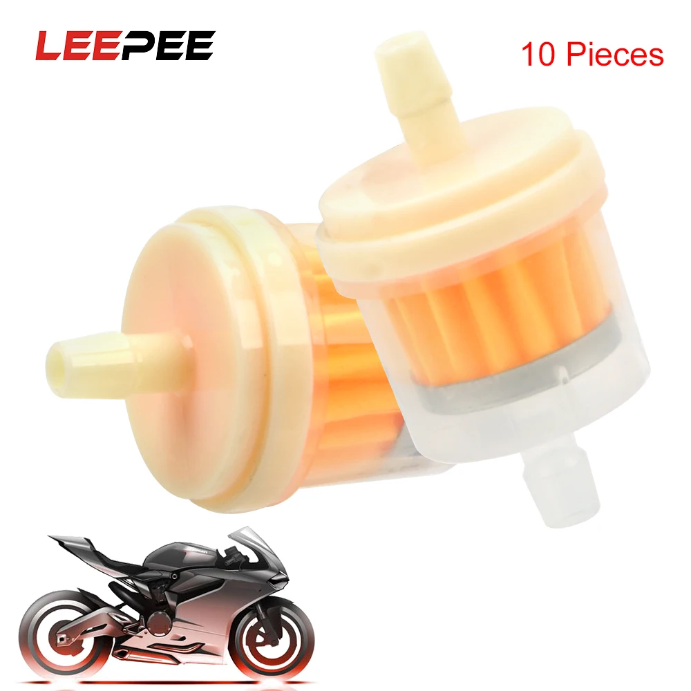 LEEPEE 10 шт./компл. масляные фильтры для мотоциклов газовый топливный фильтр Мотоцикл скутер бензиновый фильтр аксессуары для мотоциклов пластик