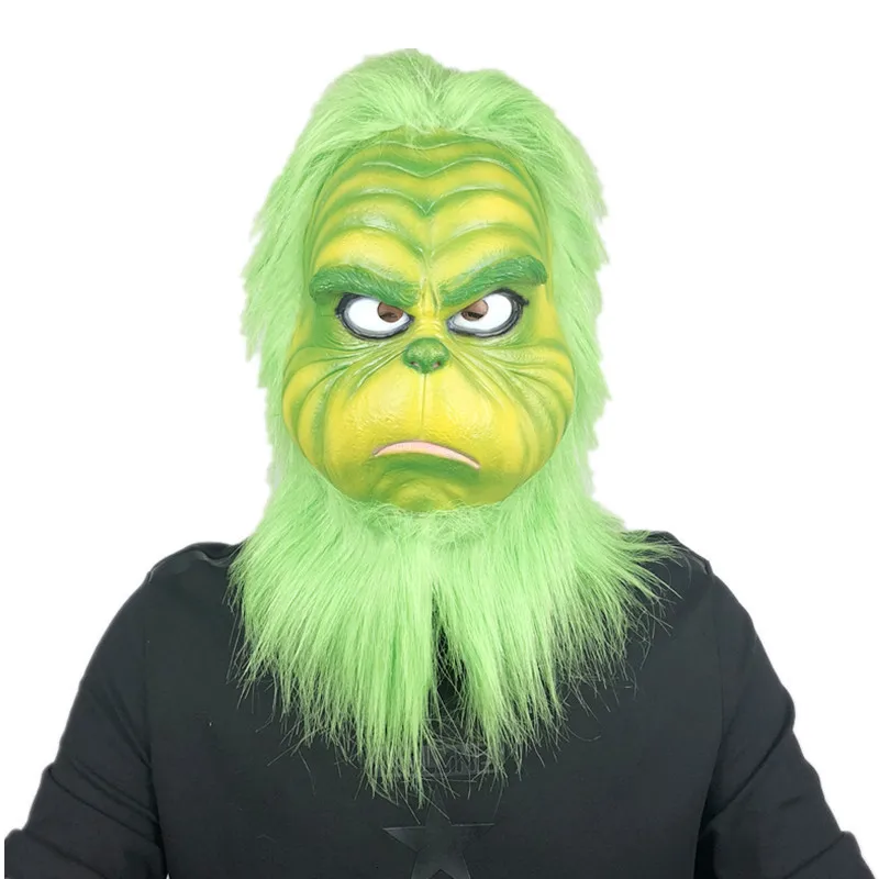 Смешной Grinch палантин Рождество маска для вечеринки Косплей Санта Рождество полный голова латексная маска далее взрослый костюм маска реквизит