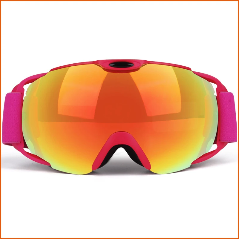 pin frame red lens Obaolay, брендовые лыжные очки, двойные линзы, защита UV400, противотуманные очки для близорукости, можно установить, для мужчин и женщин, очки для сноуборда - Цвет: pin frame red lens