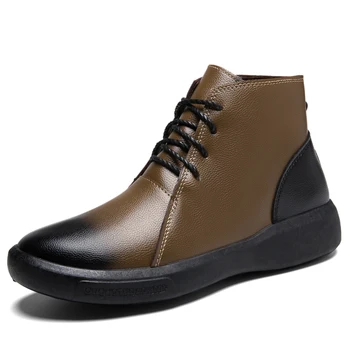 

Martin boot men's mid-autumn and winter high-top boots leather boots men's casual Korean fashion short boots men's boots