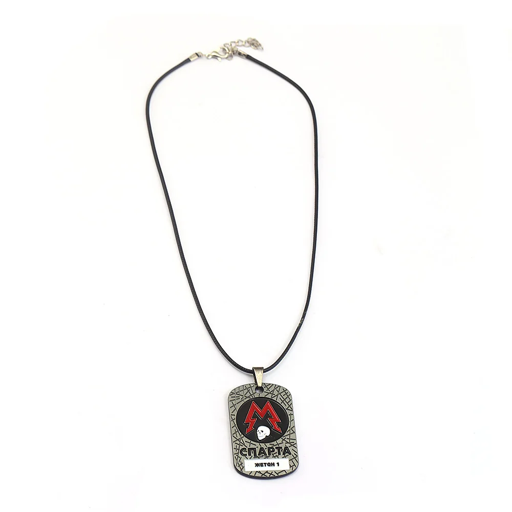 New Metro Exodus 2033 Necklace PC Russian Game Vintage Souvenir Metal Pendant Choker Men Jewelry Dog Tag Gift Link Chain kolye