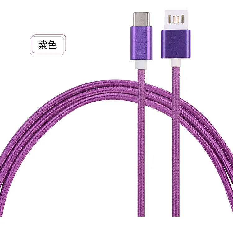 USB Type-c Cable 1M Nylon Weave 3A Fast Charge Usb Cable For Xiaomi Mi9 Huawei Samsung Red Rice Note 7 phone Charging Equipment - Цвет: 1M