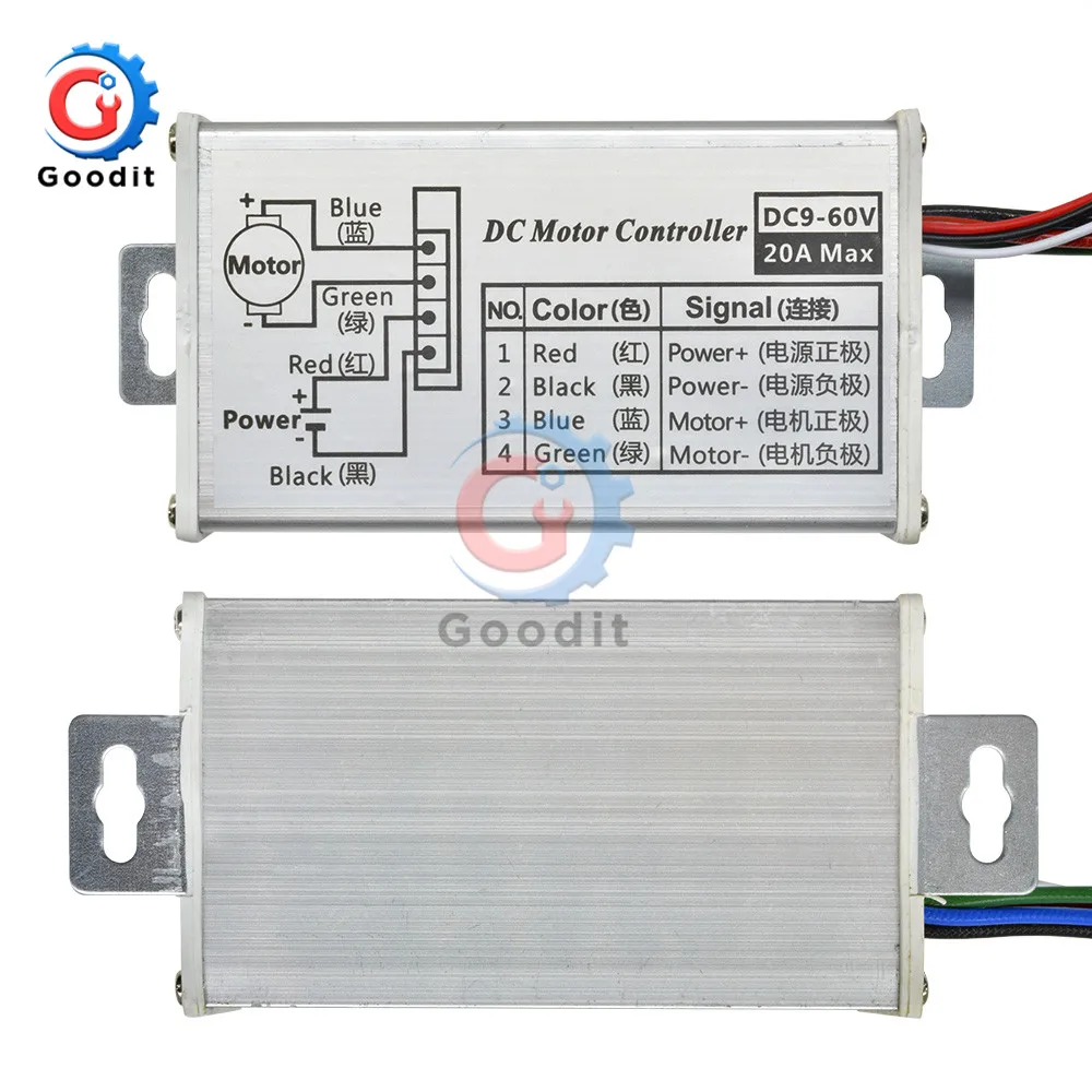 DC9-60V 9-60V PWM DC Motor Speed Controller Stepless 12V 24V 60V MAX 20A Pulse Width Modulator Motor Speed Regulator Switch dc motor speed controller motor speed controller electric motor speed controller