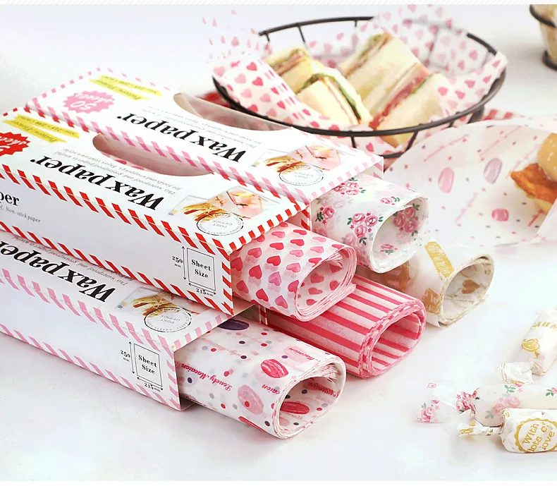 

50Pcs/Lot Wax Paper Food Grade Grease Paper Food Wrappers Wrapping Paper For Bread Sandwich Burger Fries Oilpaper Baking Tools