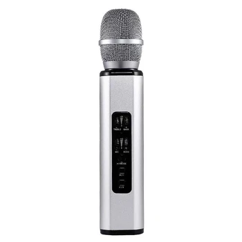 

Wireless Bluetooth Portable Karaoke microphone Handheld Singing Machine for Party/Meeting/Speech, Built-In Speaker for Phone/PC/
