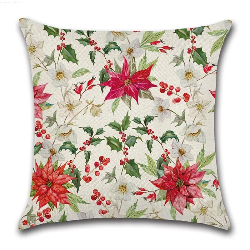 Christmas Stocking Bell Garland Pattern Christmas Pillow Case Christmas Decorative Throw Pillow Cover For Indoor Home Textile