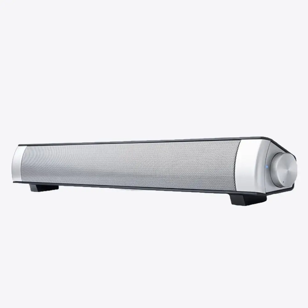 USB Chargeable Bluetooth Soundbar Subwoofer Stereo Speaker for Computer Desktop Laptop PC High Sound Performance - Цвет: Silver and gray