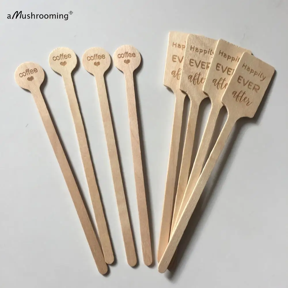 100 шт. деревянные круглые палочки для напитков|Палочки помешивания| |