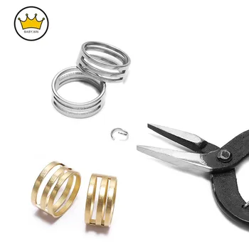 

2pcs/lot Stainless Steel Jump Rings Open&close Tools Copper Steel Color Finger Circle Ring For DIY Jewelry Making Tools