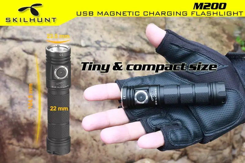 Skilhunt M200 XP-L HD 950LM 8 режимов индикатор питания функция блокировки Магнитная Зарядка светодиодный фонарик Фонарь