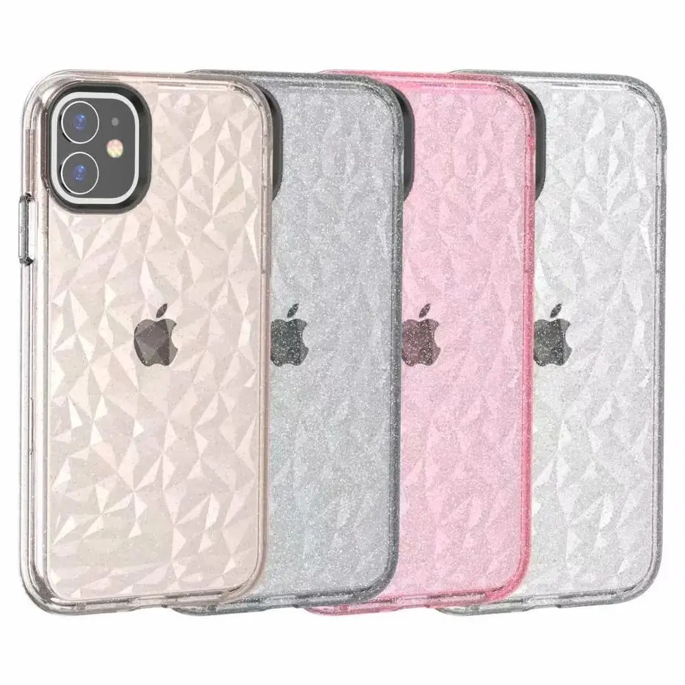 

For Newest iPhone 11 Case Anti-knock Clear Dimond Pattern Soft Case Cover for iPhone 11 Pro ProMax Soft TPU Shell Cases Coque