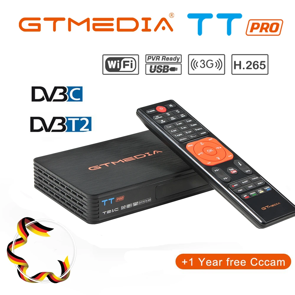 GTMEDIA TT PRO DVB-T2/кабельный цифровой ресивер, спутниковый ТВ-тюнер, Wifi, бесплатный цифровой рецептор, HD 1080 P, CCCAM, чешский ТВ-приставка