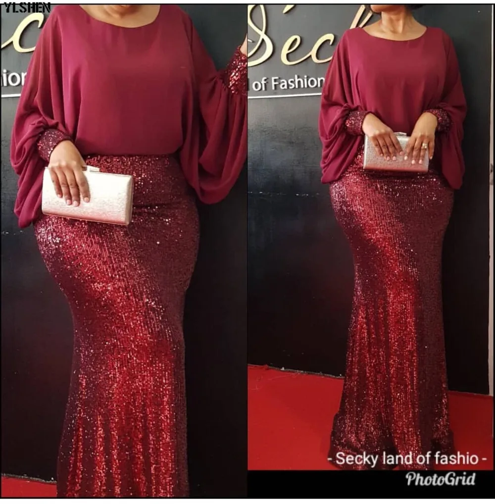 African Dresses For Women Elastic Sequins African Dress Daily Sexy Bat Sleeve Robe Party Evening Long Maxi Dress Africa Clothing 01