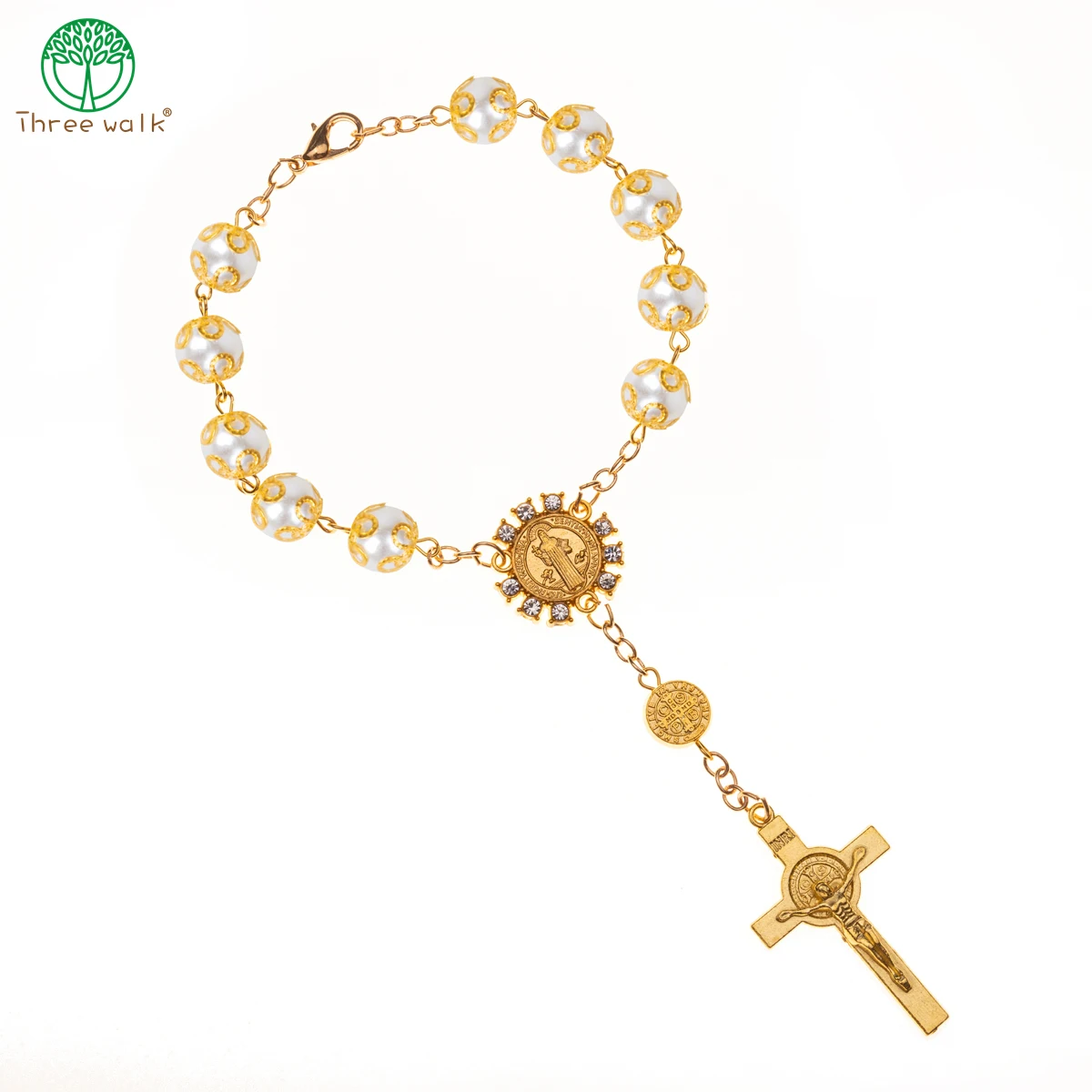 CR008 10pcs Vintage Religious Ornaments Religion Catholic Communion Cup Gift Cross Rosary Bracelet Bead Jewelry