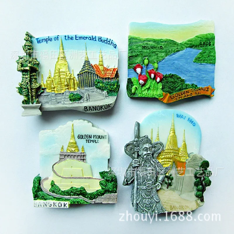3d Resin Hand Painted Resin Refrigerator Stickers Asia Thailand Bangkok