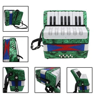

17 Key Professional Mini Accordion Educational Musicalinstrument for Both Kids adult Green