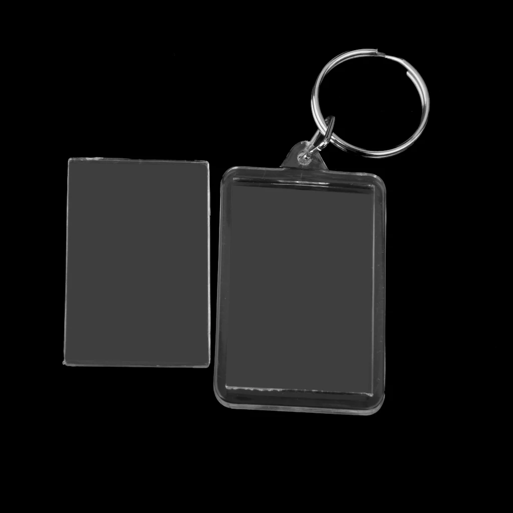 10x Clear Blank Insert Photo Picture Acrylic Frame Keyring Keyfob Keychain Gifts For Friend Parent Kids