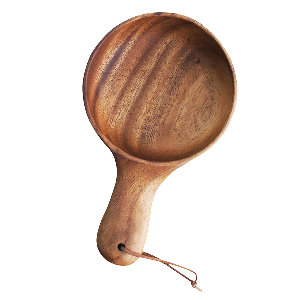 Wooden Bowl With Handle Japanese Style Rice Instant Noodles Food Container