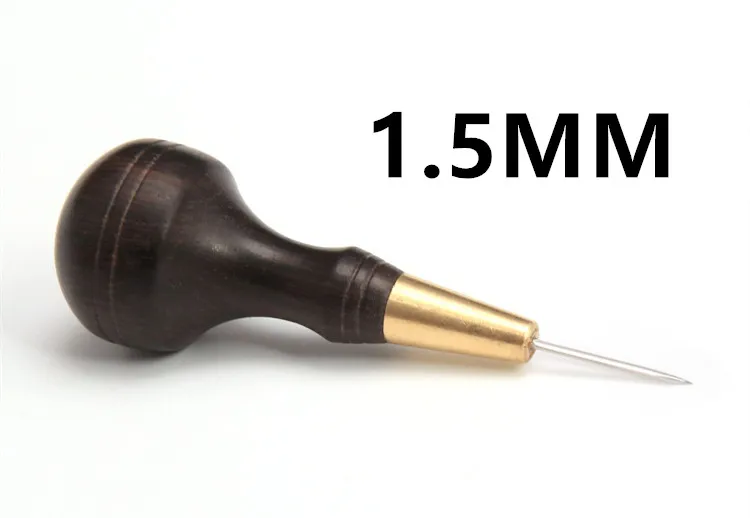 B(1.5MM) Сшивание шило с алмазной формы лезвие резак резки кожи с хорошей деревянной ручкой Профессиональный кожаный ремесло - Цвет: B(1.5MM)