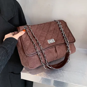 

Matte PU Leather Crossbody Bags for Women 2021 Chain Shoulder Handbags Lady Winter Luxury Hand Bag Women's Travel Hand Bag