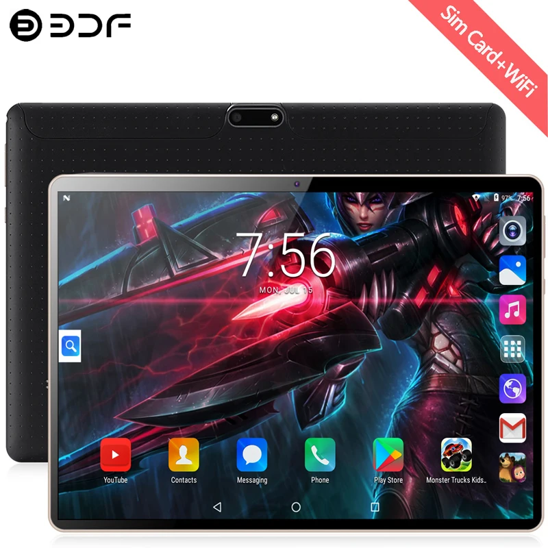  10.1-inch Tablet PC Android 7.0 3G/4G Phone Call 4GB/64GB Dual SIM Card Octa Core Wi-Fi Bluetooth T