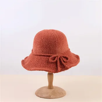 

2019 Autumn And Winter Solid color warm Bucket Hat Fisherman Hat outdoor travel hat Sun Cap Hats for Women 115