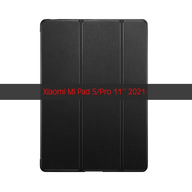 QIJUN Case For Xiaomi Mi Pad 5 11'' 2021 Fundas For mipad 5 mi pad5 Pro 11 inch PC Back PU Leather Smart Cover Auto Sleep Black