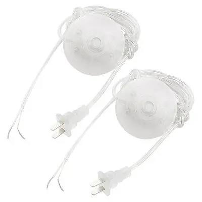 

2Pcs Clear Round AC125V 3A AC250V 6A US Plug Step On Foot Switch 1.8M