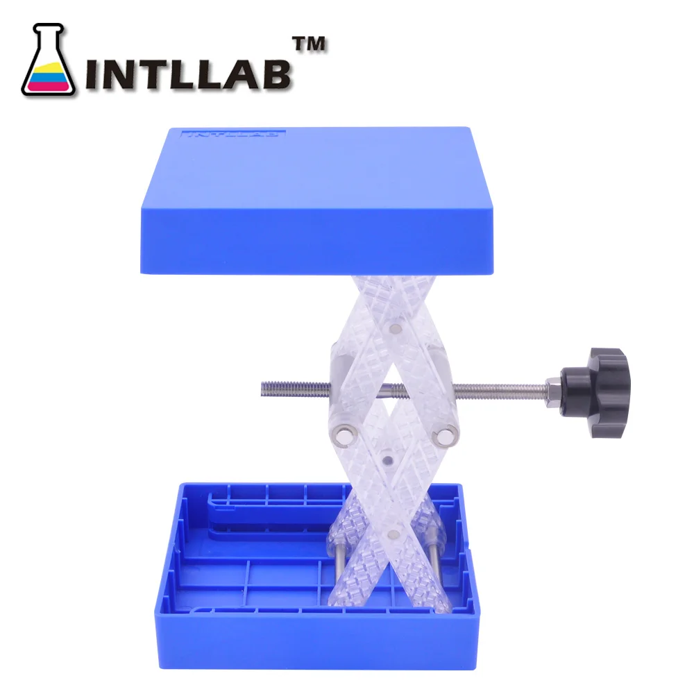 Лабораторный подъемный ножничный домкрат подъемный стол Lab 100x100 мм(4 ''x 4'') из пластика и нержавеющей стали